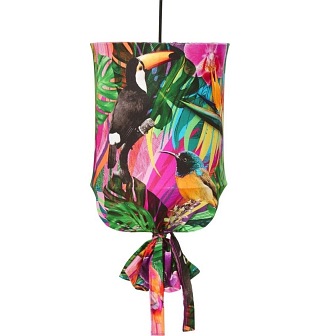 Lampa wisząca abażurowa Round len kolorowa 40cm